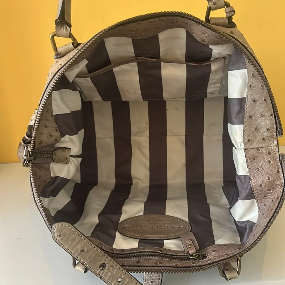 Kate Spade Westward Adventurer Satchel Taupe Ostrich Suede Large  Bag